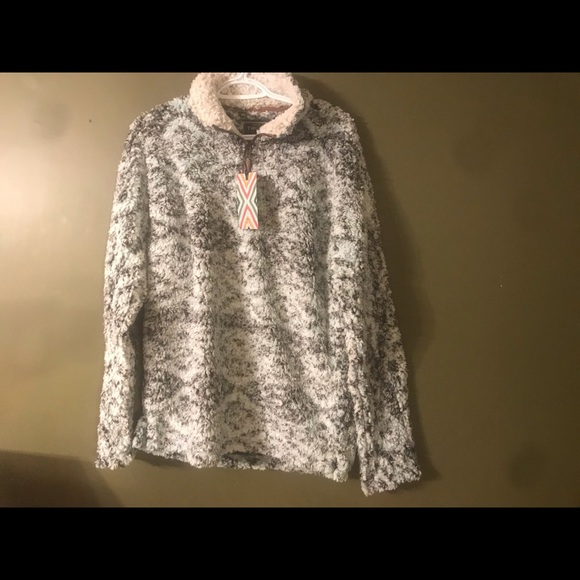 True Grit Aqua Tribal Frosty Tipped 1/4 Zip - Picture 3 of 4